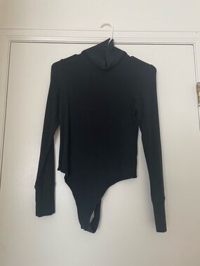 aerie Black Turtleneck Long-Sleeve Bodysuit